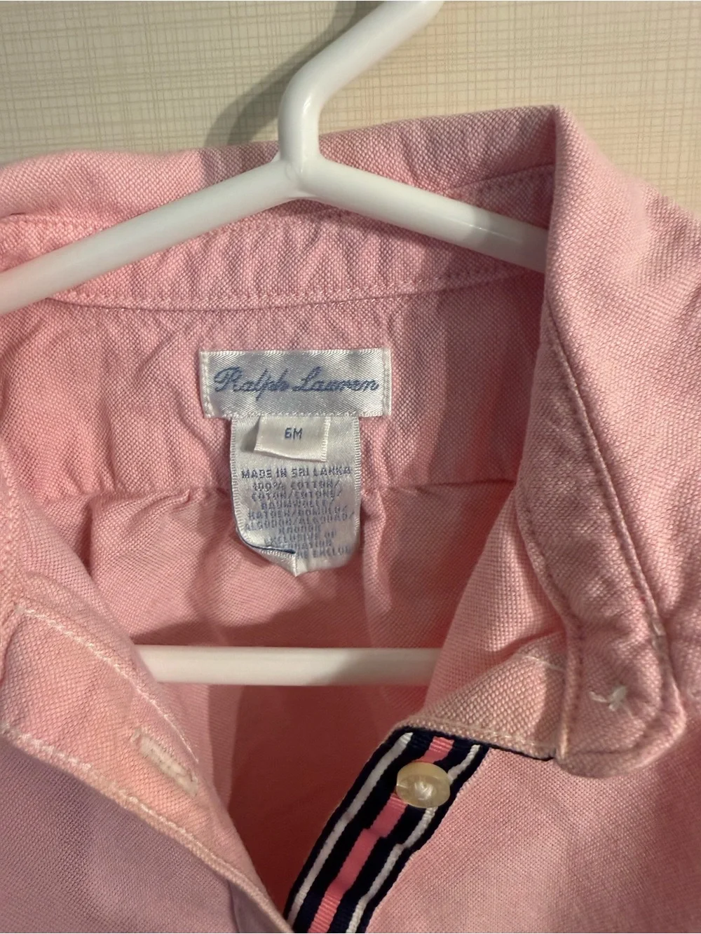 Ralph Lauren Light Pink Polo Dress with Striped Placket